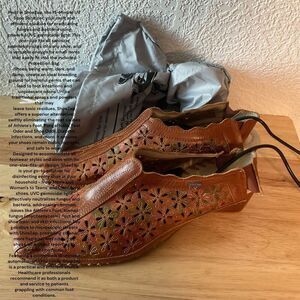Pikolinos Womens 10,5-11 Romana Leather Clogs Heels Slingback Floral Shoes sz41